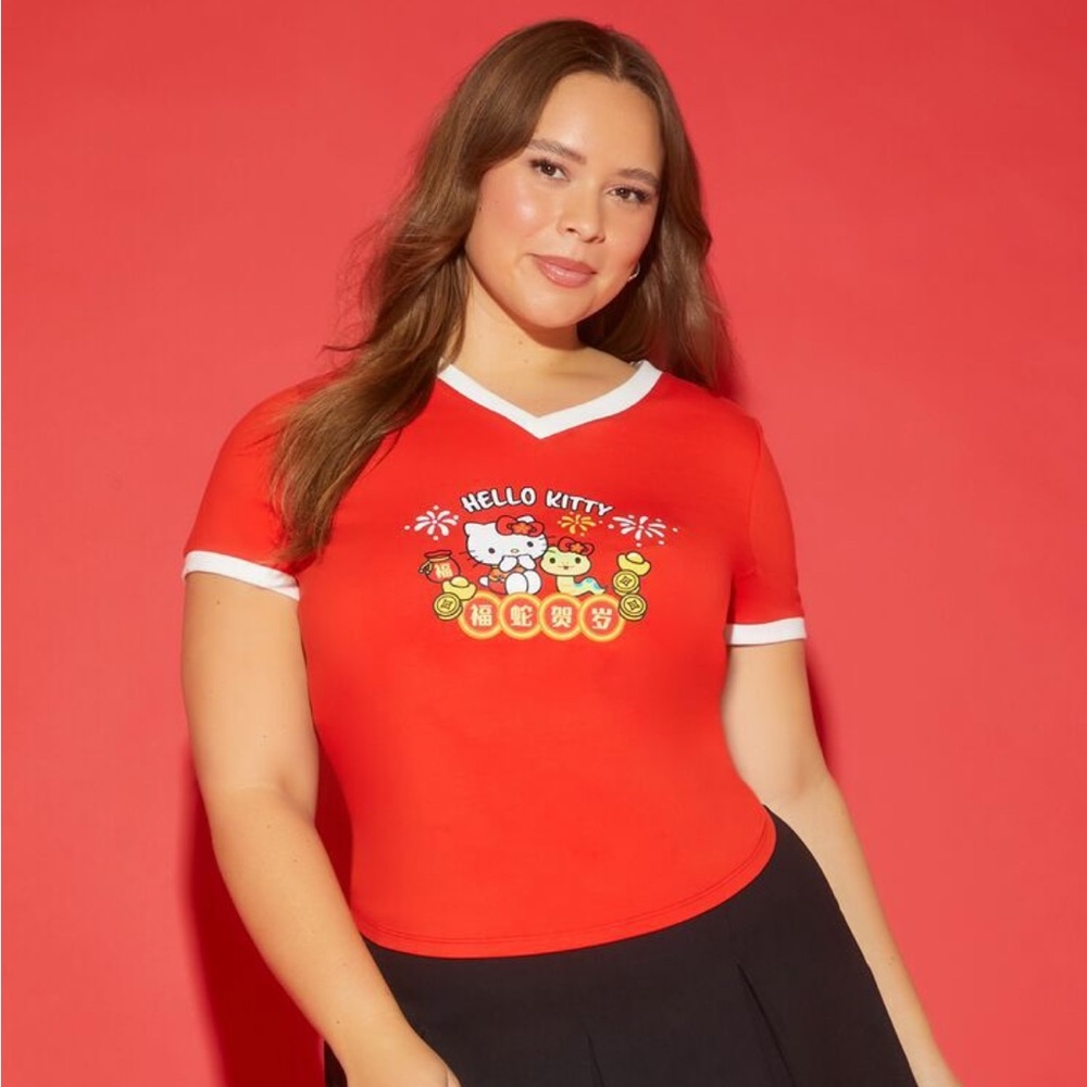 Hello Kitty Red Lunar New Year Graphic T-Shirt - Picture 6 of 16